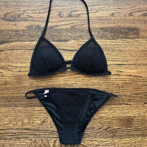 New Victoria's Secret Black Mesh Bikini Top & Bottom
